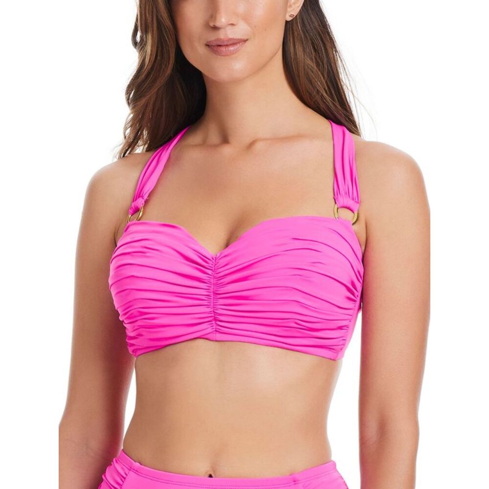 Bleu by Rod Beattie Womens Key Item Shirred Bikini Top 38DD Dahlia - NWT